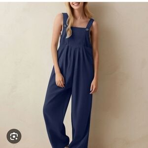 Navy Blue Oversized  Overalls Size L